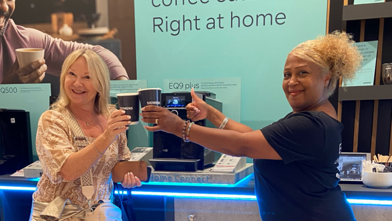 Branded space design in store for Siemens by Retail Profiling, a field marketing agency in the UK and Europe