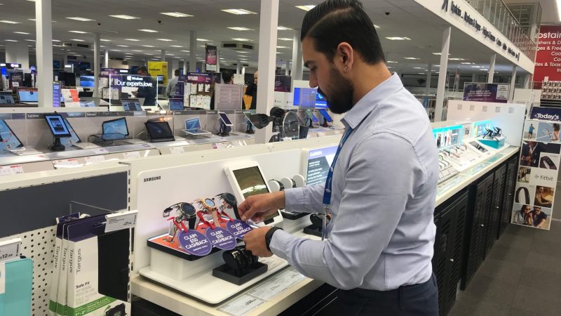 Retail Profiling field team in Currys carrying our POS execution as part of the field marketing service