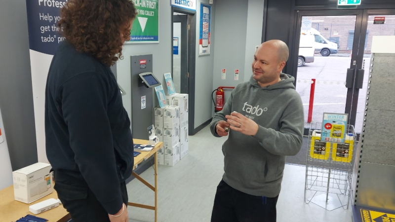 Retail Profiling working with tado° in Screwfix through various field marketing services and branded space solutions
