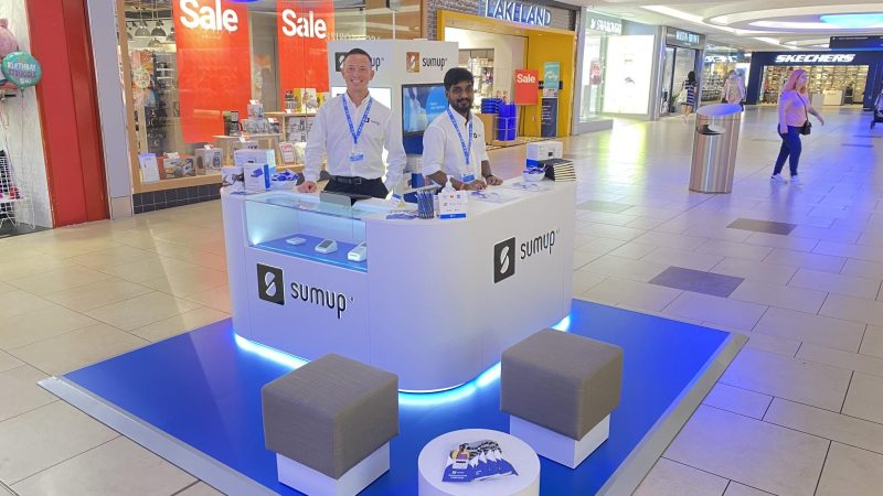 POS design and installation for SumUp by Retail Profiling, a field marketing agency in the UK and Europe